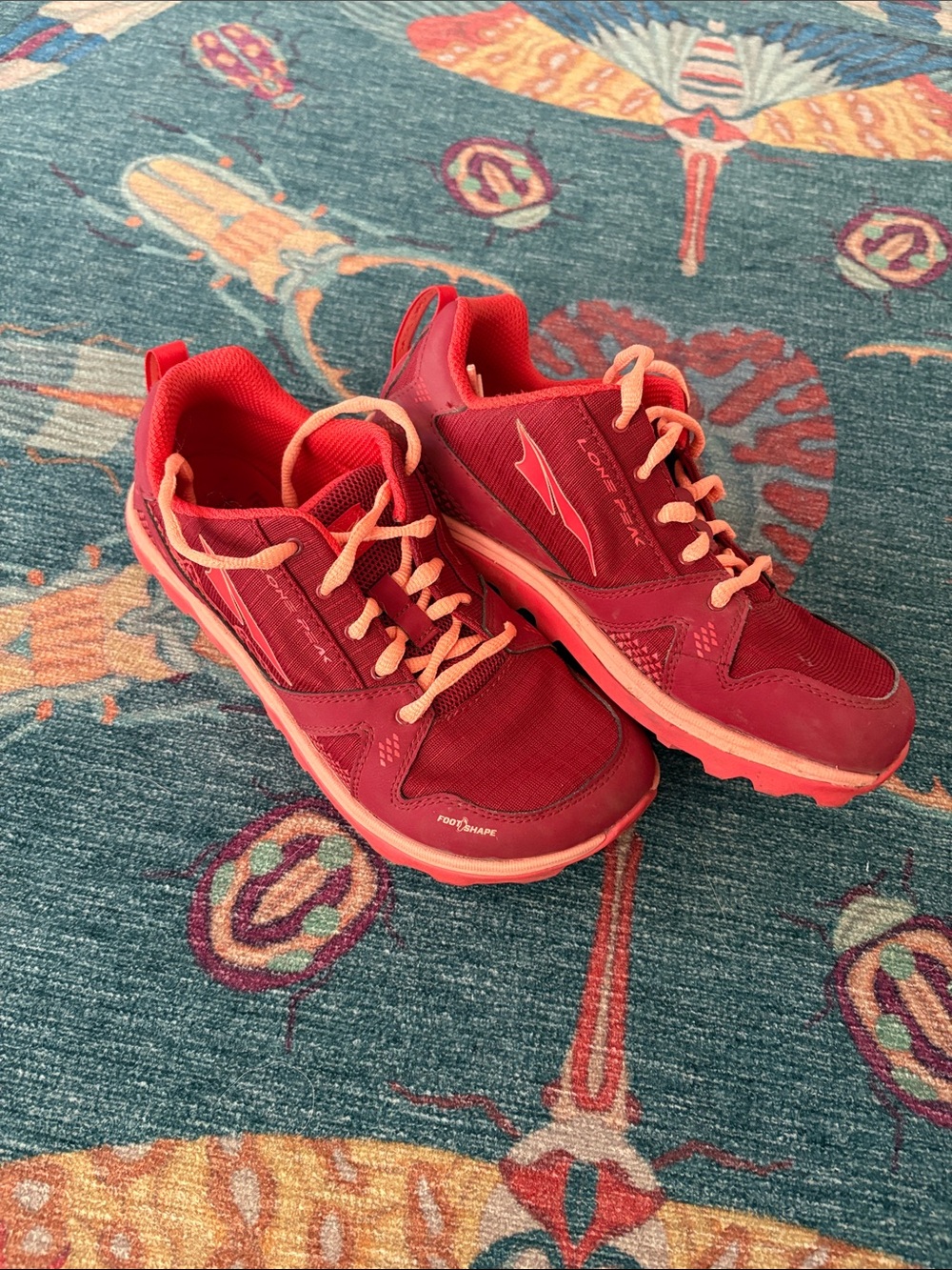 Altra Youth Lone Peak shoes red 4